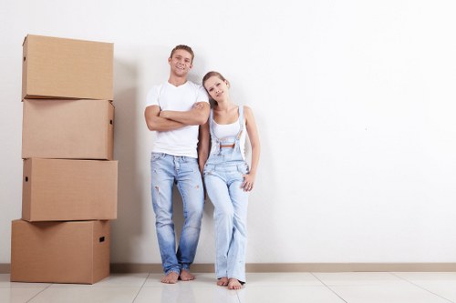 Boxes and moving supplies prepared for a Camden home relocation