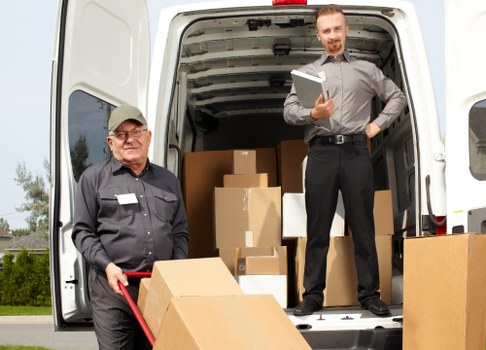 Commercial moving team assisting a business relocation in Camden