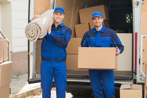 Camden house removals team managing parking and loading near a busy local street