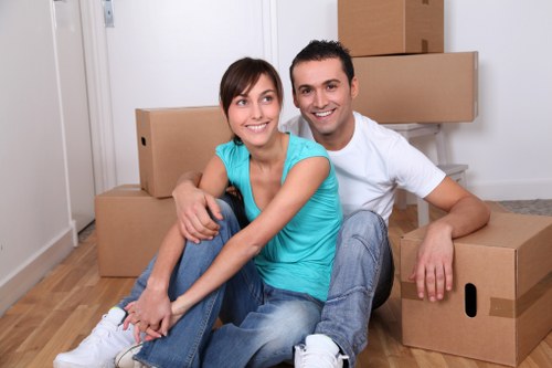 Local Camden delivery and removals van near residential buildings