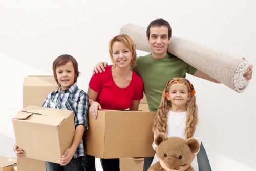 Careful flat removal service in Camden with boxes and furniture in a period property